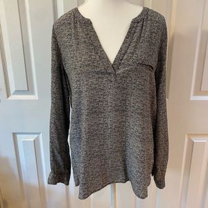 Joie Print Black White Silk Blouse Size Medium